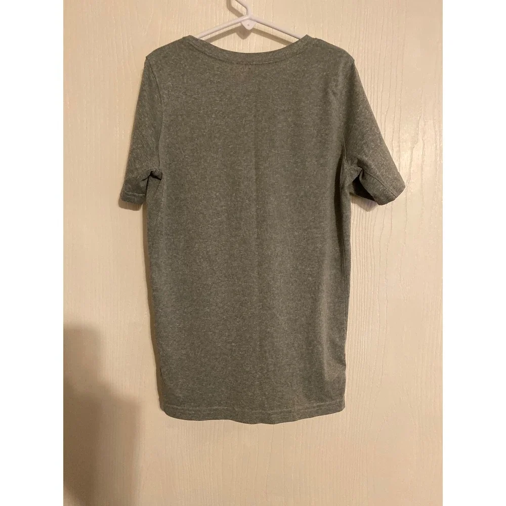 Nike Boys Dri-FIT Swoosh Logo Graphic T-Shirt Heather Grey Kids Small S 0198